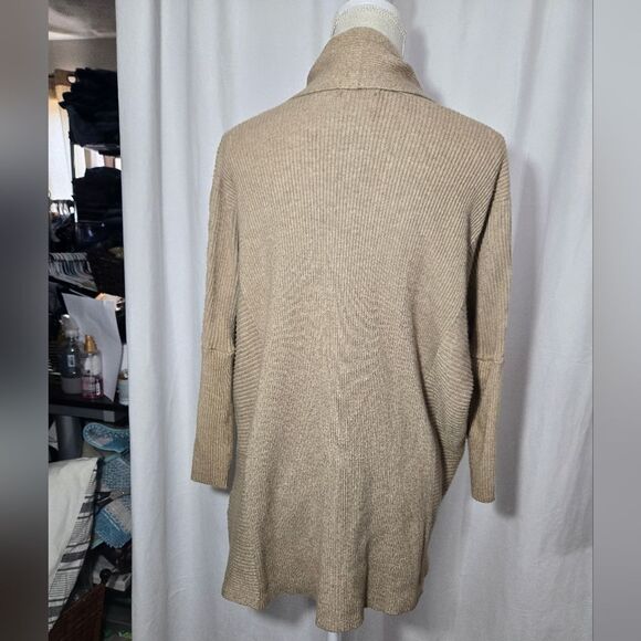 Zara Knit Womens Open Front Ribbed Dolman Sleeve Tan Cardigan Sz S - Picture 4 of 11